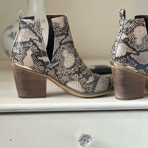 Jelly Pop snakeskin booties